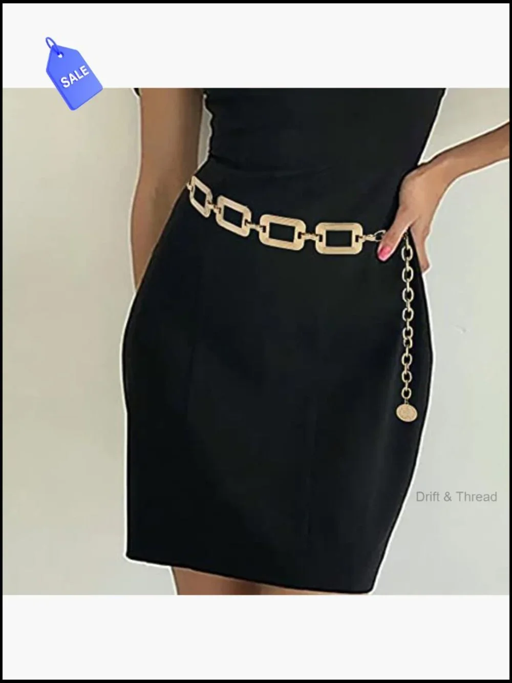 Chunky Link Chain Belt Waist Belt Metal Lobster Clasp Adjustable